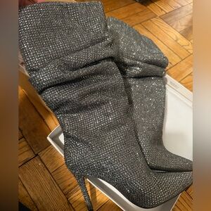 Jessica Simpson Glittering Silver Heeled Boots